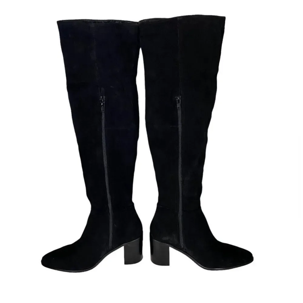 Seychelles Gifted Tall Boot Black Suede Leather Over Knee 8